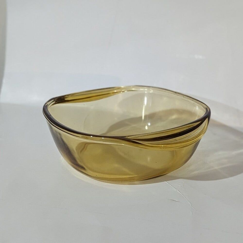 Vintage MCM Amber Glass Dynaware Pyr-O-Rey #2 Casserole Baking Dish 1 Qt